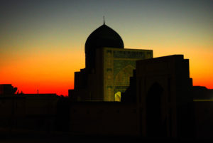 Kalon-Moschee in Buchara bei Sonnenuntergang